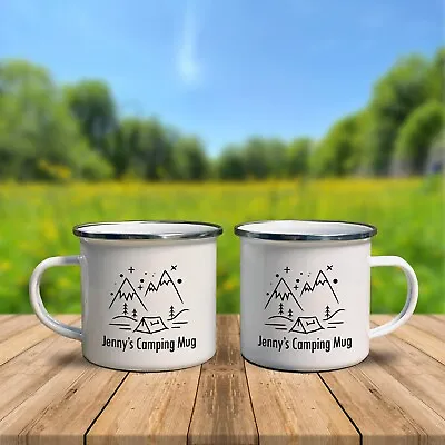 Personalised Camping Mug | Camping Gift | Tin Mug | Enamel Mug • £12
