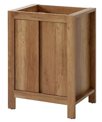 Bathroom Vanity Unit 600mm Floor Standing 60cm Sink Cabinet Classic Oak Effect • £154.95