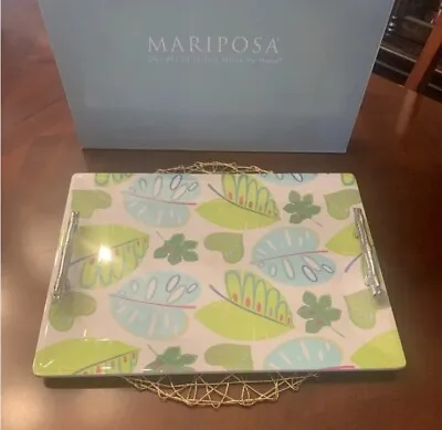 Mariposa Tropical Leaves Monstra Leaf Large Rectangle Serving Tray 16 Inch • $69.99