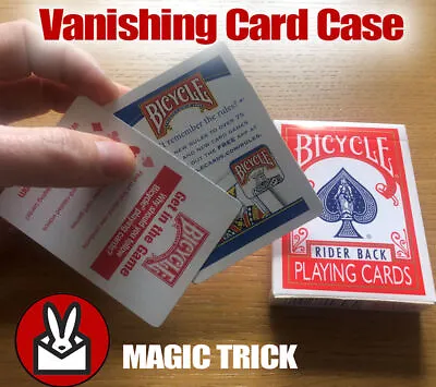 Vanishing Card Case Magic Trick Vanish Gimmick Bicycle Box Red Or Blue And Video • £3.99