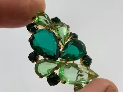 Vintage 1970s Czech Brooch Pins Metal Stone Glass Jewelry Women's Beautiful • $55