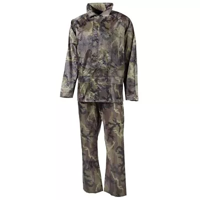 MFH 2-Piece Rain Suit Military Camping Jacket Trousers Trekking M95 CZ Camo • $29.99