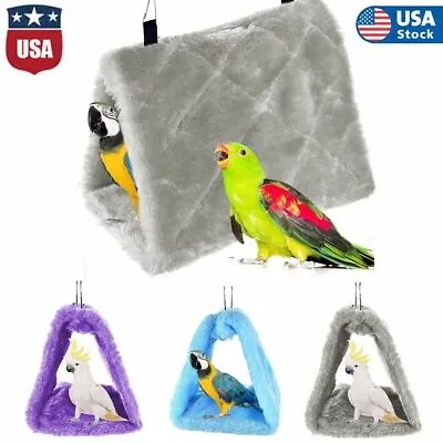$6.87 • Buy Bird Parrot Hammock Hanging Cave Cage Plush Snuggle Happy Hut Tent Bed Bunk Toys