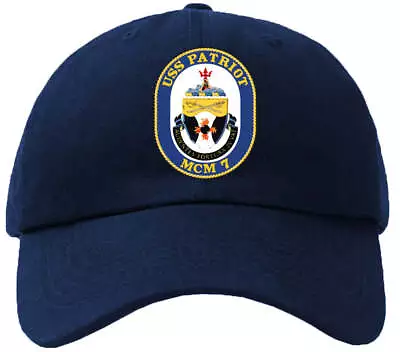 MCM-7 USS Patriot Badge Navy Baseball Cap Hat Hook And Loop Closure • $19.39