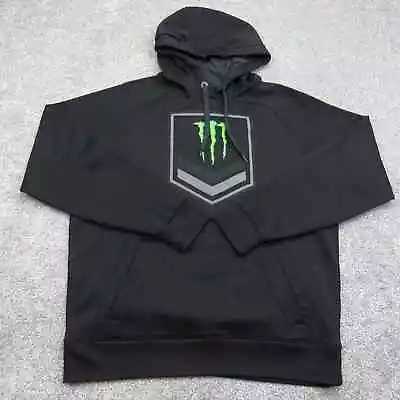 Monster Energy Sweatshirt Mens Medium Pullover Drawstring Hoodie Black Pocket • $34.99