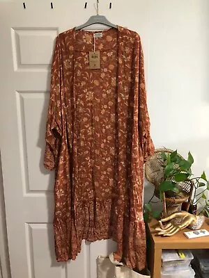 Tree Of Life Brown Kimono Duster Jacket Free Love Size NEW 🌻 $75 • $65