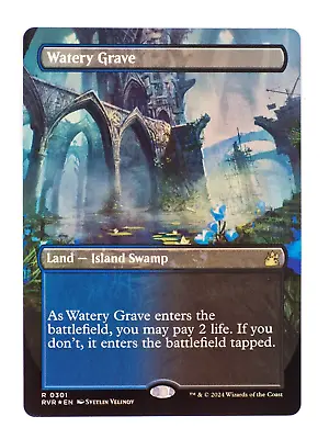 MTG Watery Grave - Ravnica Remastered [Foil] [Alternate] [Borderless] NM • $38