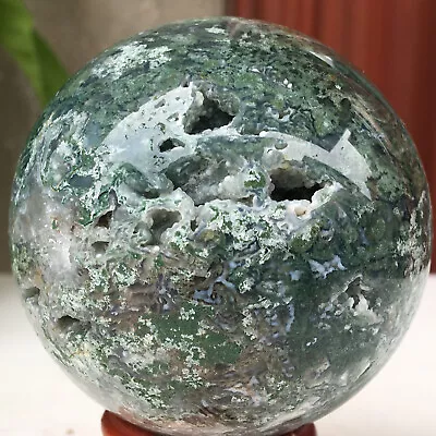 425g Natural Moss Agate Ball Quartz Crystal Sphere Reiki Meditation Decoration • $0.63