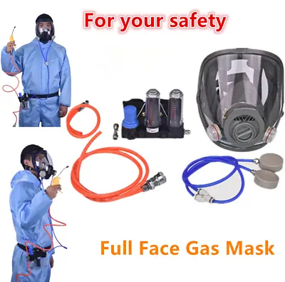 Full Face Gas Mask Painting Safety Supplied Air Fed Respirator System Supplied • $190.60