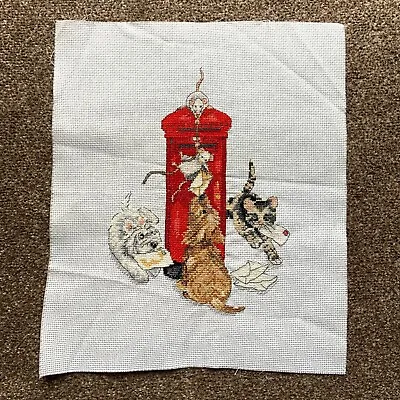 £14.94 • Buy Cats Dogs & Mice Eating Post Postbox FINISHED Counted Cross Stitch CRAFT F173