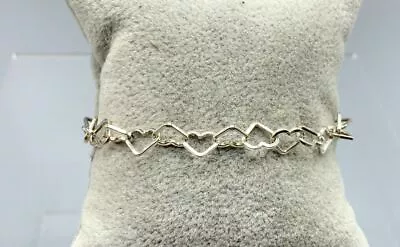Sterling Silver Heart Link Bracelet • $8.99