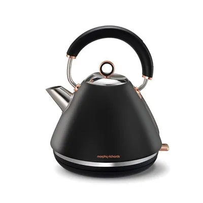 £29.99 • Buy Morphy Richards Accents Pyramid Kettle 1.5 Litre Black Rose Gold 102104 GRADED
