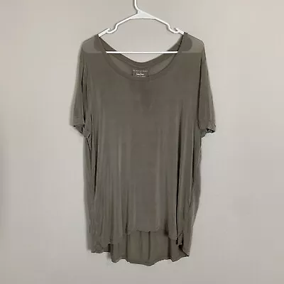 Majestic Paris For Neiman Marcus Dark Gray Short Sleeve Semi Sheer Shirt Size 4 • $15