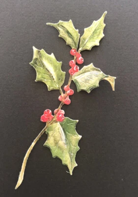 £2.80 • Buy 6 Die Cut Holly With Berries