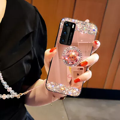 $15.45 • Buy For Samsung S21 S20 S10 S9 Note20 10 9 Luxury Bling Glitter Diamond Mirror Case