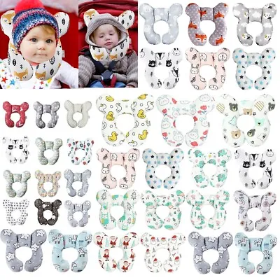 Baby Infant Newborn Soft U Shaped Support Pillow Kid Head Neck Anti Roll UK • £6.59