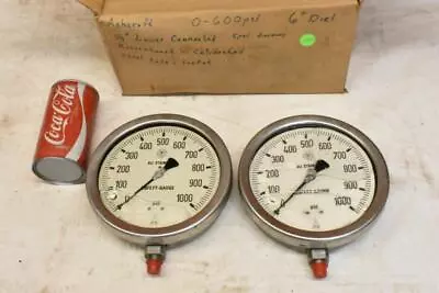 2 Vintage 1000 PSI McDaniel Pressure Gage 6  SteamPunk Industrial Art • $25