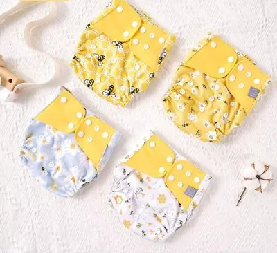 Reusable Cloth Nappy Baby Washable Pocket Diaper Adjustable Cover Cloth Pants • £31.18