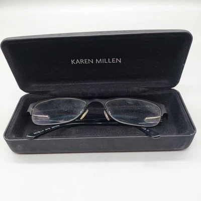 £25 • Buy Karen Millen Black/Grey Rectangular  Prescription Eyeglasses With Case