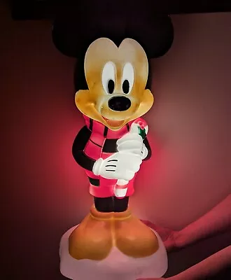 Mickey Mouse With Candy Cane Lighted Christmas Blow Mold Decor 24  Tall (A) • $44.99