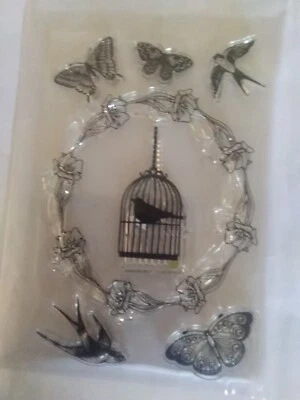 £1.25 • Buy Clear Stamp Set Birds And Butterflies 