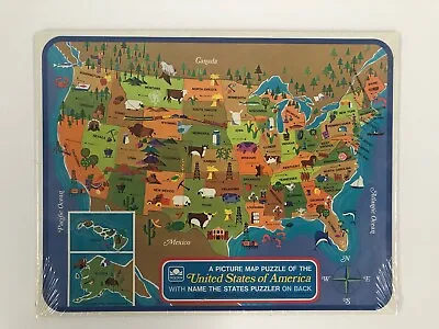 Golden Picture Map Puzzle Of United States Of America Vintage 1968 New Sealed • $12.99