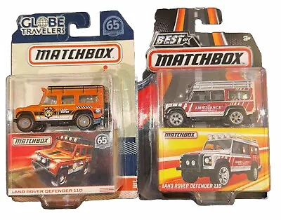 Lot Of 2 Matchbox Globe Travelers & Best Of Land Rover Defender 110 Rubber Tires • $0.99