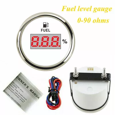 2-1/16'' 52MM Digital Fuel Level Gauge 0-90ohms For Car Truck Marine ATV 9-32VDC • $23.70