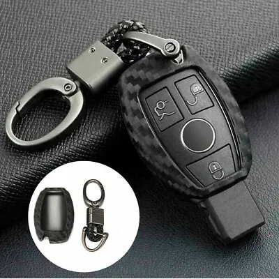 $6.99 • Buy For Mercedes-Benz Carbon Fiber Smart Car Key Case Cover Fob Holder Accessories