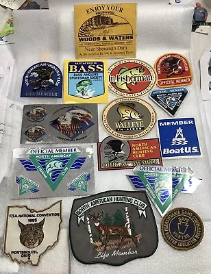 Vintage Lot Of 15 Hunting/fishing Patches & Decals • $20