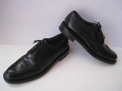 Jarman Wingtip Black Leather Brogue Oxfords Size  Us 8.5d Vintage Made In Korea • $59.99