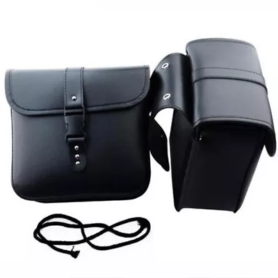 2×Waterproof Motorcycle PU Leather Saddle Bags Storage Trims Pouch Left & Right • $56.39