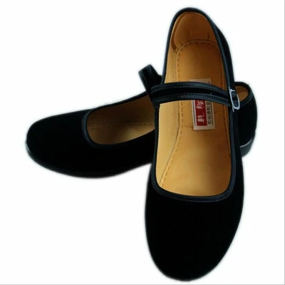 £9.48 • Buy Vintage Women Lady Chinese Mary Jane Shoes Ballet Work Velvet Fabric Flat Cotton