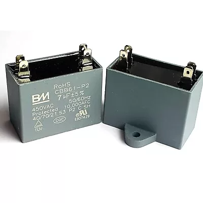 CBB61 Motor Fan Start Capacitor 7uF 450V BM Dual Connectors UKseller–ref:xp986 • £5.75