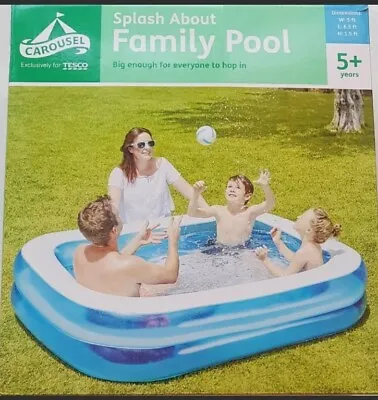 Swimming Paddling Pool Inflatable 6.5 Ft X 5 Ft BNIB Children Kids Family Garden • £24.99