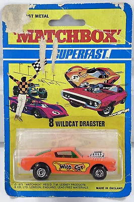 Matchbox Superfast New Orange 8 Wildcat Dragster Old Blister Card Version HTF • $148.88