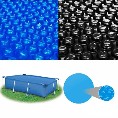 £166.66 • Buy PE Solar Pool Cover Swimming Pool Bubble Covers Blue & Black Outdoor Durable