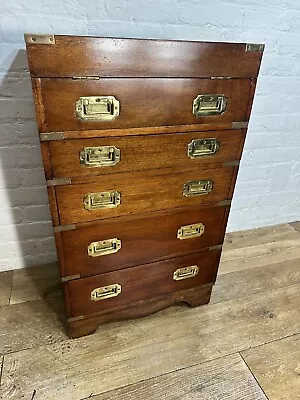 Military Campaign Chest Secretaire Desk . Free Delivery Available • £595