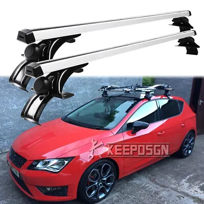 48  For SEAT Leon Ibiza 4-Door Roof Rack Cross Bars Luggage Cargo Kayak Carrier • £88.99