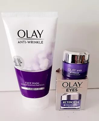 Olay Eyes Retional 24 Night Eye Cream & Olay Anti Wrinkle Face Wash New & Used • £15.99