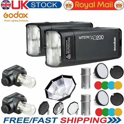 Godox AD200 Pocket Speedflash Double Head + Softbox + Color Filters+Diffuser Kit • £559