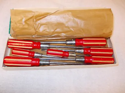 Vintage Wooden Handle Screwdriver Set Lee Tool Carpenters • $35