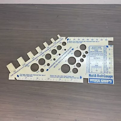 Vintage Work Shops Nut Bolt Gauge Ruler Standard (SAE) & Metrics DRI Industries • $5.50