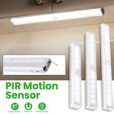 £20.99 • Buy Battery Operated LED Under Cabinet Light PIR Motion Sensor Kitchen Cupboard Lamp