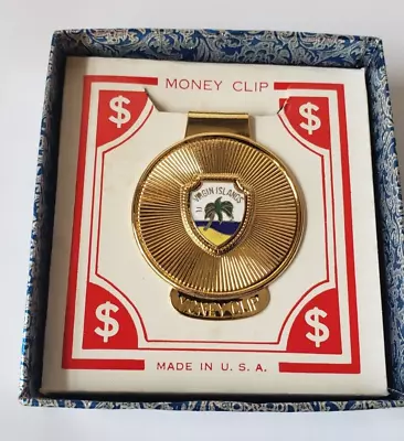 Vintage Gold Tone Money Clip - Virgin Islands - Made In USA • $8.64