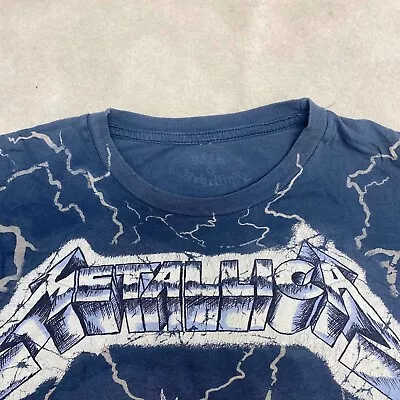 Metallica Ride The Lightning Graphic Band Tee Thrifted Vintage Style Size L • $17.50