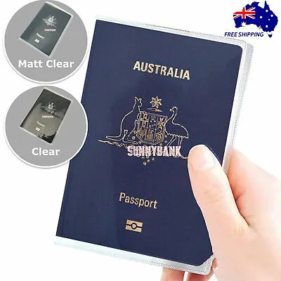 $2.49 • Buy Clear Passport Cover Transparent Matte Protector Travel Holder Organiser Wallet