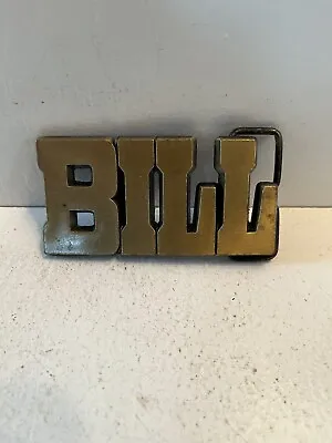 1980’s Vintage Brass Colored Belt Buckle Bill Name • $13