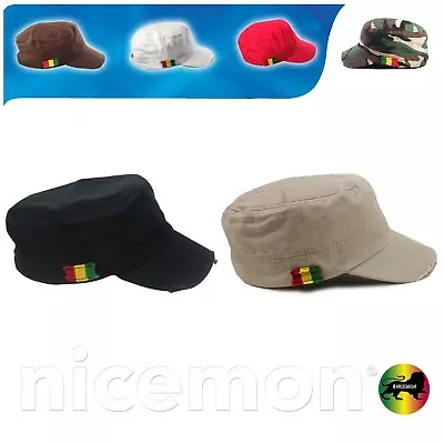 Rastacap Dubwise Army Rasta Cap Cadet Military Style Hat Army Cap Castro 1sz Fit • $18.99