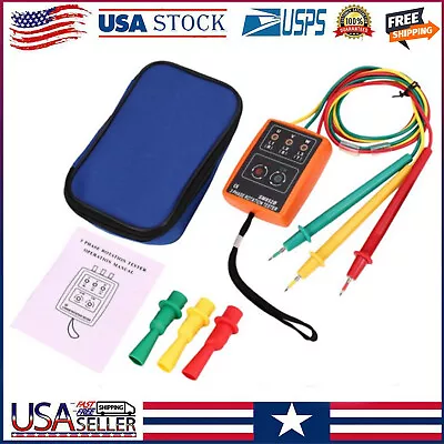 3 Phase Rotation Tester And LED Indicator Buzzer Sequence Detector Meter SM852B • $22.15